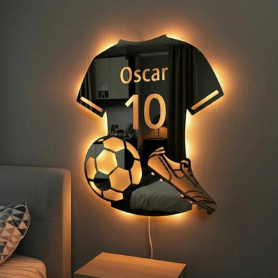 Mirror jersey light on wall