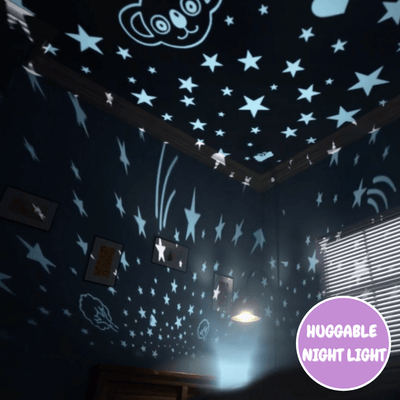 Starry night sky projected on the ceiling